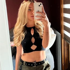 Black keyhole crop top from urban outfitters
